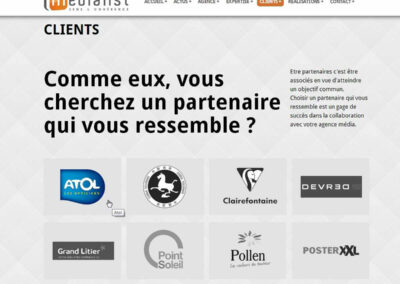 Capture d'écran du site, Logos: Atol, China tourism, Clairefontaine, Devred, etc. Plus de 12 grandes marques